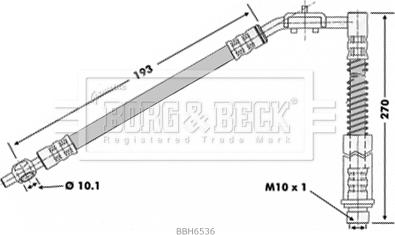 Borg & Beck BBH6536 - Тормозной шланг autosila-amz.com