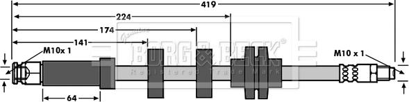 Borg & Beck BBH6646 - Тормозной шланг autosila-amz.com