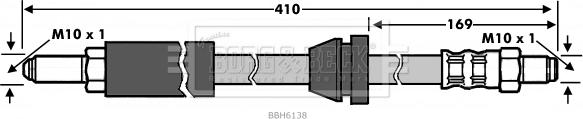 Borg & Beck BBH6138 - Тормозной шланг autosila-amz.com