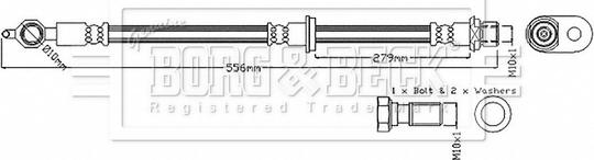 Borg & Beck BBH6863 - Тормозной шланг autosila-amz.com