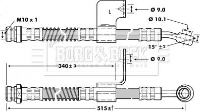 Borg & Beck BBH6801 - Тормозной шланг autosila-amz.com