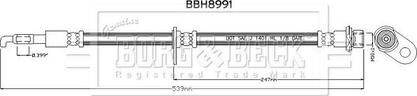 Borg & Beck BBH8991 - Тормозной шланг autosila-amz.com