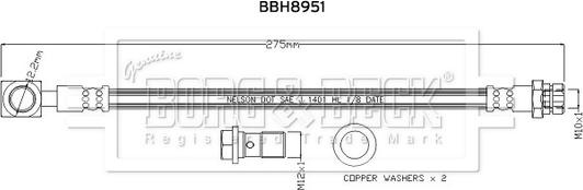 Borg & Beck BBH8951 - Тормозной шланг autosila-amz.com