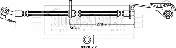 Borg & Beck BBH8406 - Тормозной шланг autosila-amz.com