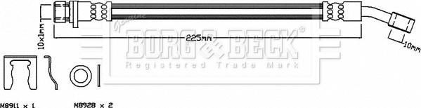 Borg & Beck BBH8408 - Тормозной шланг autosila-amz.com