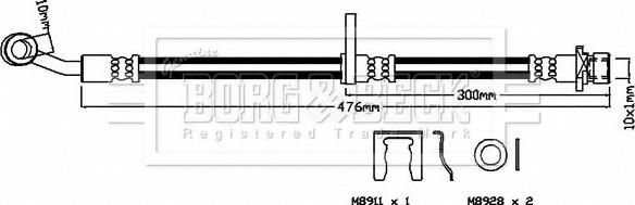 Borg & Beck BBH8574 - Тормозной шланг autosila-amz.com