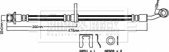 Borg & Beck BBH8575 - Тормозной шланг autosila-amz.com