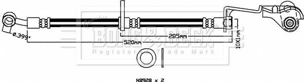 Borg & Beck BBH8572 - Тормозной шланг autosila-amz.com