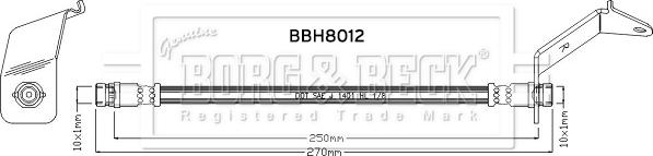 Borg & Beck BBH8012 - Тормозной шланг autosila-amz.com