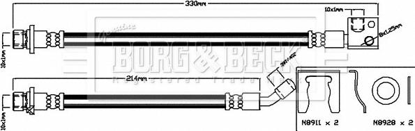 Borg & Beck BBH8035 - Тормозной шланг autosila-amz.com