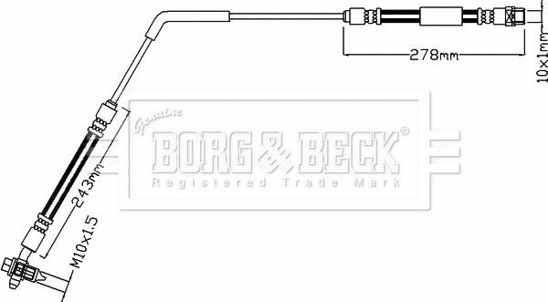 Borg & Beck BBH8106 - Тормозной шланг autosila-amz.com