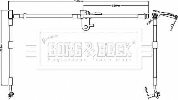 Borg & Beck BBH8739 - Тормозной шланг autosila-amz.com