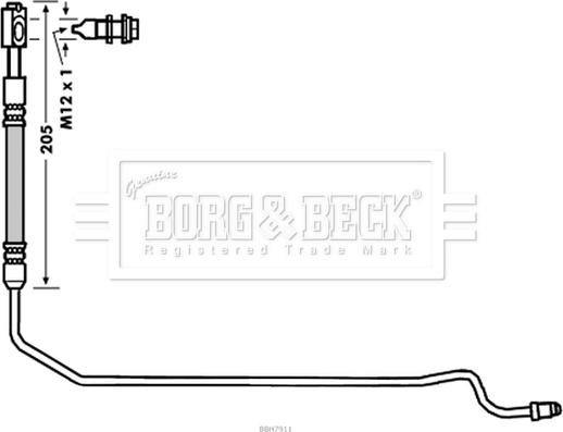 Borg & Beck BBH7911 - Тормозной шланг autosila-amz.com
