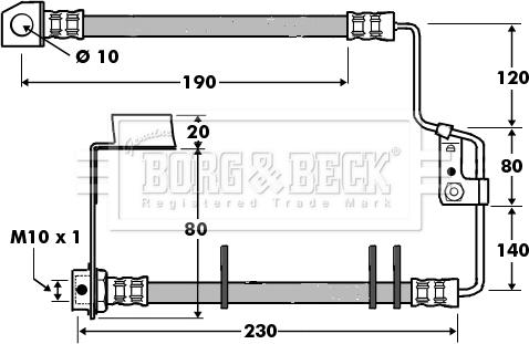 Borg & Beck BBH7416 - Тормозной шланг autosila-amz.com
