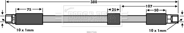 Borg & Beck BBH7546 - Тормозной шланг autosila-amz.com