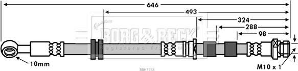 Borg & Beck BBH7558 - Тормозной шланг autosila-amz.com