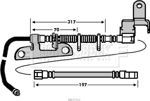 Borg & Beck BBH7553 - Тормозной шланг autosila-amz.com