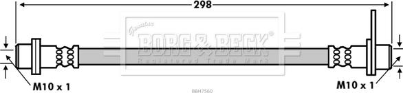 Borg & Beck BBH7560 - Тормозной шланг autosila-amz.com