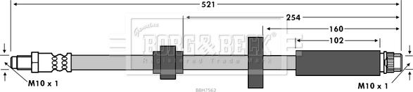 Borg & Beck BBH7562 - Тормозной шланг autosila-amz.com