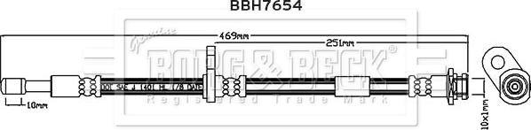 Borg & Beck BBH7654 - Тормозной шланг autosila-amz.com
