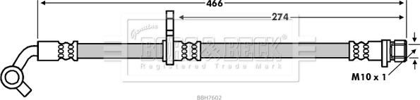 Borg & Beck BBH7602 - Тормозной шланг autosila-amz.com