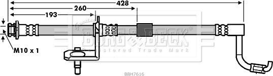 Borg & Beck BBH7616 - Тормозной шланг autosila-amz.com