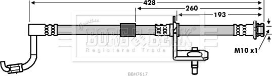 Borg & Beck BBH7617 - Тормозной шланг autosila-amz.com