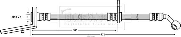 Borg & Beck BBH7680 - Тормозной шланг autosila-amz.com