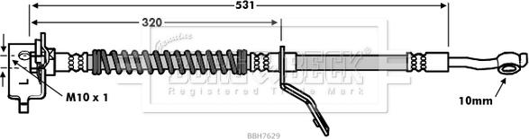 Borg & Beck BBH7629 - Тормозной шланг autosila-amz.com