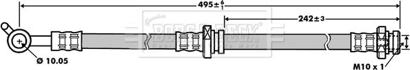 Borg & Beck BBH7161 - Тормозной шланг autosila-amz.com