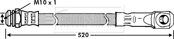Borg & Beck BBH7106 - Тормозной шланг autosila-amz.com