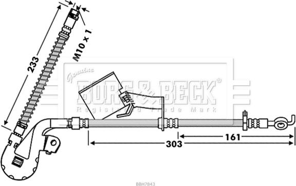 Borg & Beck BBH7843 - Тормозной шланг autosila-amz.com