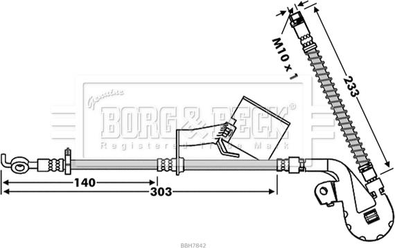 Borg & Beck BBH7842 - Тормозной шланг autosila-amz.com