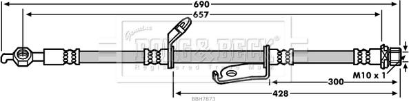 Borg & Beck BBH7873 - Тормозной шланг autosila-amz.com