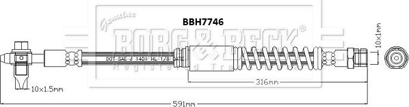 Borg & Beck BBH7746 - Тормозной шланг autosila-amz.com