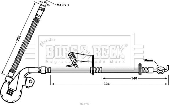 Borg & Beck BBH7764 - Тормозной шланг autosila-amz.com