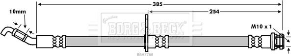 Borg & Beck BBH7768 - Тормозной шланг autosila-amz.com