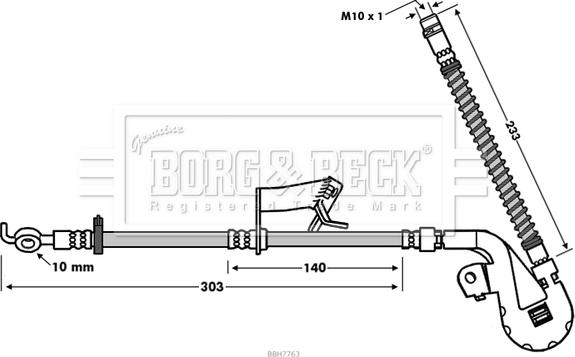 Borg & Beck BBH7763 - Тормозной шланг autosila-amz.com