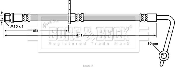 Borg & Beck BBH7716 - Тормозной шланг autosila-amz.com