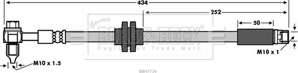 Borg & Beck BBH7734 - Тормозной шланг autosila-amz.com