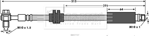 Borg & Beck BBH7737 - Тормозной шланг autosila-amz.com