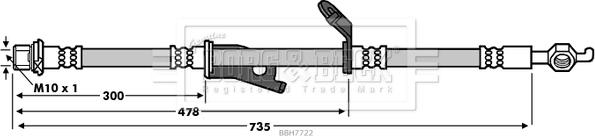 Borg & Beck BBH7722 - Тормозной шланг autosila-amz.com