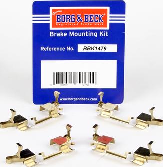 Borg & Beck BBK1479 - Комплектующие для колодок дискового тормоза autosila-amz.com