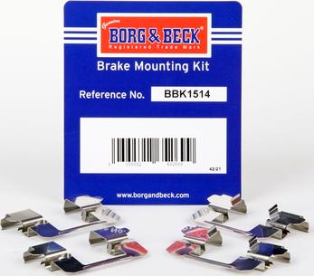 Borg & Beck BBK1514 - Комплектующие для колодок дискового тормоза autosila-amz.com