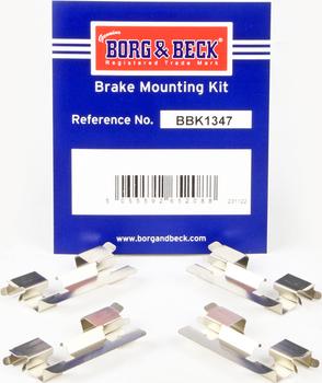 Borg & Beck BBK1347 - Комплектующие для колодок дискового тормоза autosila-amz.com