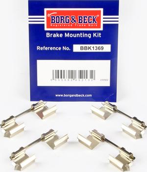 Borg & Beck BBK1369 - Комплектующие для колодок дискового тормоза autosila-amz.com
