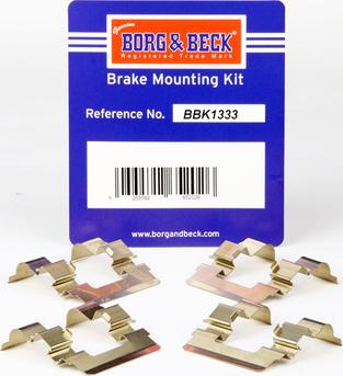Borg & Beck BBK1333 - Комплектующие для колодок дискового тормоза autosila-amz.com