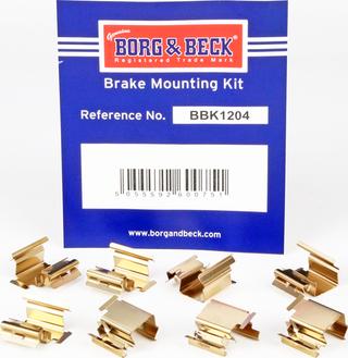 Borg & Beck BBK1204 - Комплектующие для колодок дискового тормоза autosila-amz.com