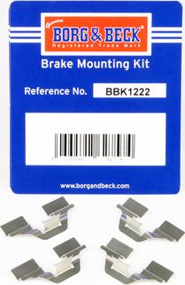 Borg & Beck BBK1222 - Комплектующие для колодок дискового тормоза autosila-amz.com