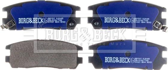 Borg & Beck BBP1517 - Тормозные колодки, дисковые, комплект autosila-amz.com